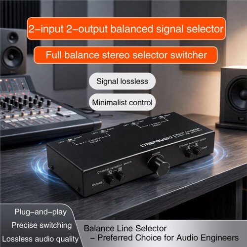 LYNEPAUAIO Audio Signal Selection Switcher 2 in 2 Out XLR Interface Audio Switcher Fully Balanced Passive Preamplifier 2