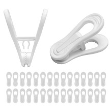 30 Pack Hanger Clips, Multi-Purpose Clothes Clips for Pants Skirts Baby Clothes, Home Closet Organization White