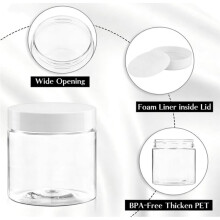 48 Pack Plastic Containers Small Jars Empty Round Clear, Slime Containers, Cosmetic Containers, Travel Makeups 120ml