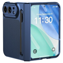 Luxury Plating with Pen Slot Phone Case for Duo Fold Screen Film Tempered Hinge Protective Shockproof Cover, 1PC