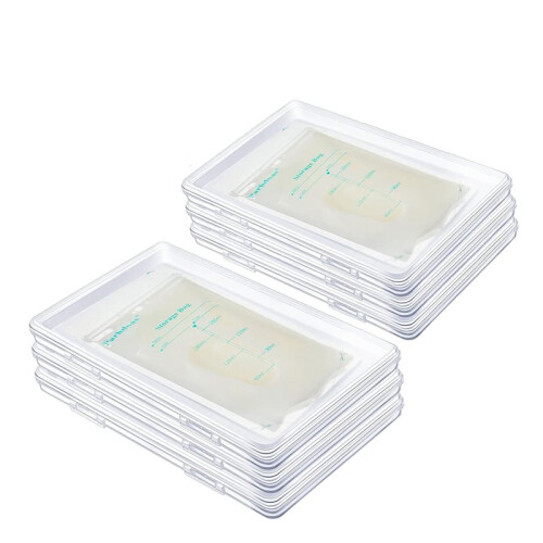 12 Pcs Flat Breast Milk Freezer Storage Organizer Trays Clear Space Saving Stackable Breastmilk Bag for Freezer