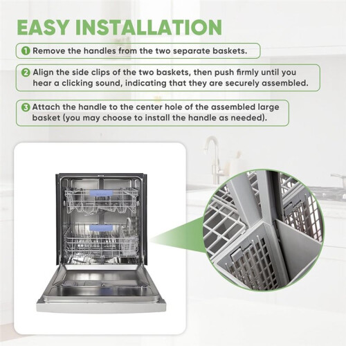 Universal Dishwasher Silverware Basket Replacement - 2 in 1 Detachable & Connectable Cutlery Basket,for , 1