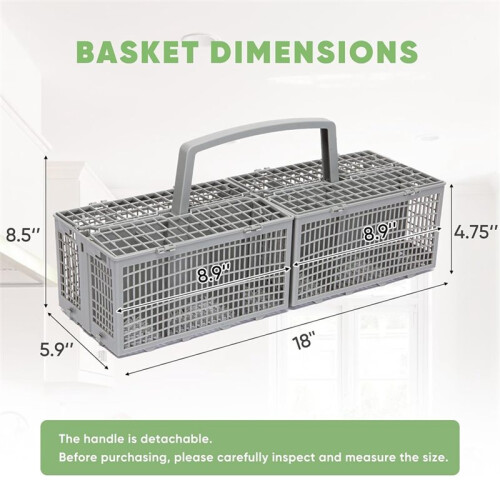 Universal Dishwasher Silverware Basket Replacement - 2 in 1 Detachable & Connectable Cutlery Basket,for , 2