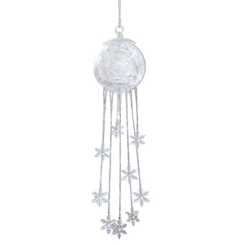 Winter Magic Snowflake Waterfall LED Hanging Christmas Ice Crystal Sparkling Snowflake String Lights Hanging
