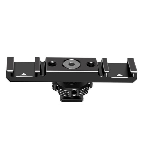 For Double Hot Shoe Bracket Base Fill Light Microphone Multi Function 1.2 Cold Shoe Mirrorless Camera Expansion