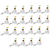 22PCS for Seagull Button Keychain Rechargeable Clicker Toy Stress Relief Sound&Colorful LED Light Cute Gadget for Adults