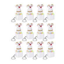12PCS Little Goat Button Keychain Rechargeable Clicker Toy Stress Relief Sound&Colorful LED Light Cute Gadget for Adults