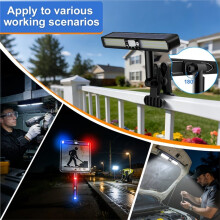 Clip Solar Light with Motion Sensor 160 LEDs Fence Lamp for Garden Lawn Deck Camping Red Warning Lights