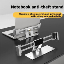 Laptopstandaard met Vergrendeling, Antidiefstal, Bureaustandaard van Aluminiumlegering, Tabletstandaard