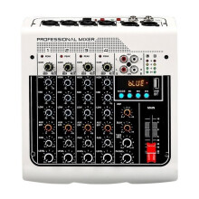4 Channel Audio Mixer with 48V Phantom Power USB Audio Interface Recording Karaoke DJ Studio Console B