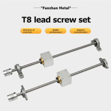T8 Lead Screw Pitch 8mm Diameter Trapezoidal T-Type Screw for CNC 3D Printer Parts T8 Lead Screw Kit 150MM
