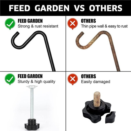 2 Pack 14 Inch Deck Hook, Deck Bird Feeder Hanger, for Deck Thickness 1 Inch-3 Inch 2