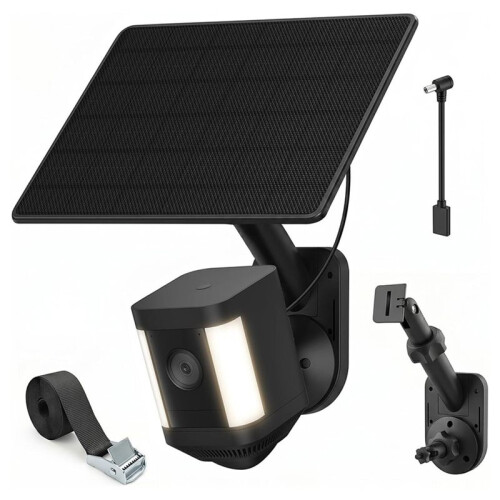 6W Solar Panel with Camera Mount for  Spotlight Cam /Pro Battery, 2-in-1 Solar Charger Wall Mount Black