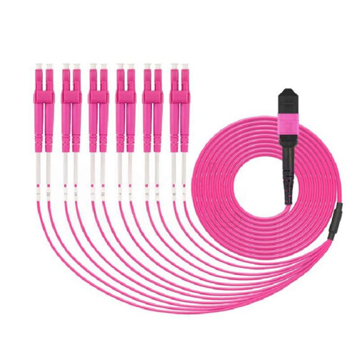 12 Cores MPO-LC Patch Cable OM4 Fiber Patch for Data Center AI Computing 1m
