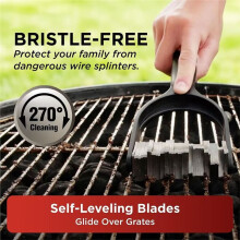Grill Cleaner, Bristle-Free Stainless Steel BBQ Cleaning Tool for Safe BBQ Grates