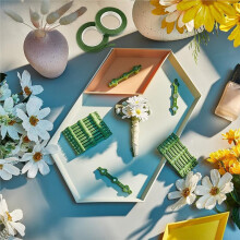 Kleine Bloemvormige Boutonnière-Magneten, Groen, 20 Paar Corsage-Brochemagneten, 2 Rollen van 30 Meter Bloemenwikkeltape
