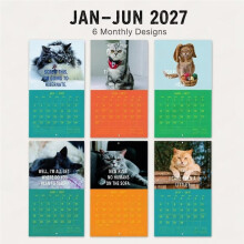 Calendario da Parete 2027 con Immagini Divertenti di Gatti, Formato Quadrato, da Appendere, Ideale Come Decorazione e Regalo per Gli Amanti Dei Gatti.