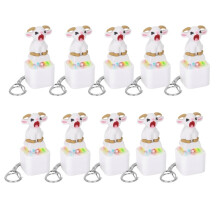 10PCS Little Goat Button Keychain Rechargeable Clicker Toy Stress Relief Sound&Colorful LED Light Cute Gadget for Adults