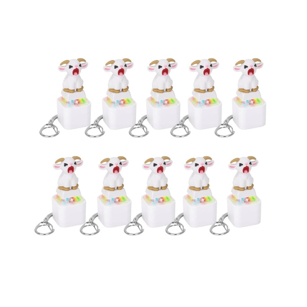 10Pcs Little Goat Button Keychain Rechargeable Clicker Toy Stress Relief Sound&Colorful Led Cute Gadget For Adults Light 6033360992894