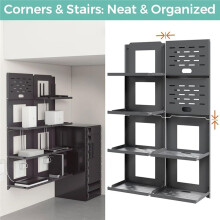 2-Tier Foldable Wall Mount Router Shelf, 10 Inch Outlet Shelf with Cable Holes for Router Modem Black