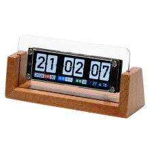 Reloj con Temática Musical Que Pasa las Páginas, con Detección de Temperatura y Humedad, Adorno de Escritorio Inteligente WIFI
