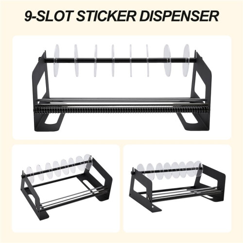 Foldable Acrylic Label Roll Dispenser, Adjustable Label Organizer, Desktop Roll Holder for Home Desktop 1