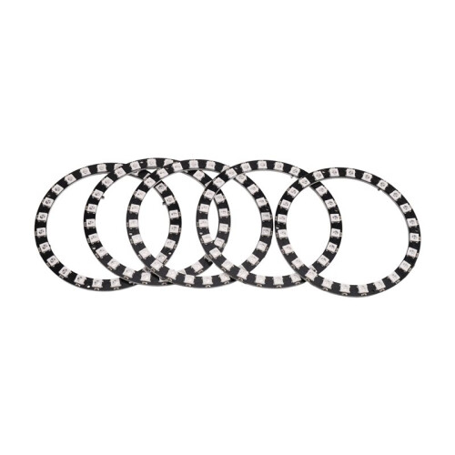 5PCS WS2812B 5050 RGB LED Ringkort 24-Bitars Fullfärgsdrivermodul Rund Modul LED-Stripe för 1