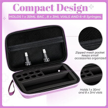 Contenitori per Peptidi, Acqua Batterica per Peptidi, Viola, 8x3 Ml + 1x30 Ml GLP1, Contenitori per Peptidi per Frigorifero, Contenitori per Flaconi