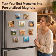 50Pcs Acrylic DIY Fridge Magnet Kit, Magnetic Refrigerator Picture Frames