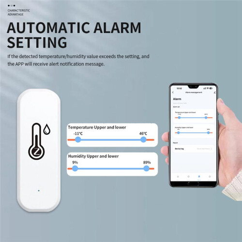 2PCS Zigbee 3.0 Temperature & Humidity Sensor Wireless Sensor Push Abnormal Alert Voice Linkage for Alexa  Home 1
