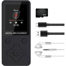 MP3 Player 5.3 with 32GB Memory Card, Portable Music Player 1.8 Inch TFT Display, HiFi Sound,Speaker,FM Radio