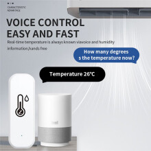 2PCS Zigbee 3.0 Temperature & Humidity Sensor Wireless Sensor Push Abnormal Alert Voice Linkage for Alexa  Home