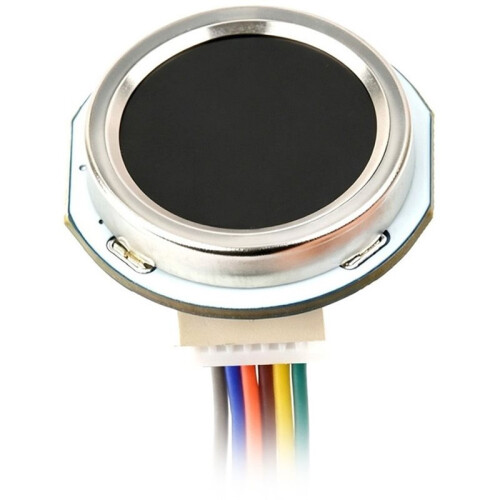 Round-Shaped Integrated Capacitive Fingerprint Sensor, Onboard LED Indicator, 192 X 192 Image Pixels, UART Communication