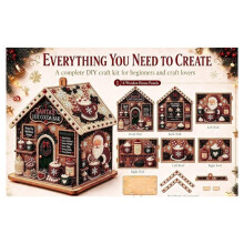 3D Wooden Christmas House Diamond Art Kit for Adults, Pearl Ornament,Holiday Decor, 3D Design, Adult Kit