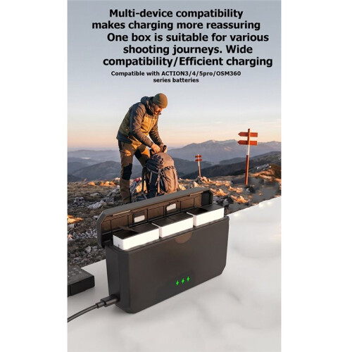 Charging Case for  Action 5pro/4/3/6 Long-Range Charging Battery Charger Camera Acceossries 1