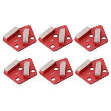 6pcs Trapezoid Diamond Concrete Floor Grinding Disc 30 Grit Metal Scraper Shoes Kit for Preparation & Thin Epoxy Removal