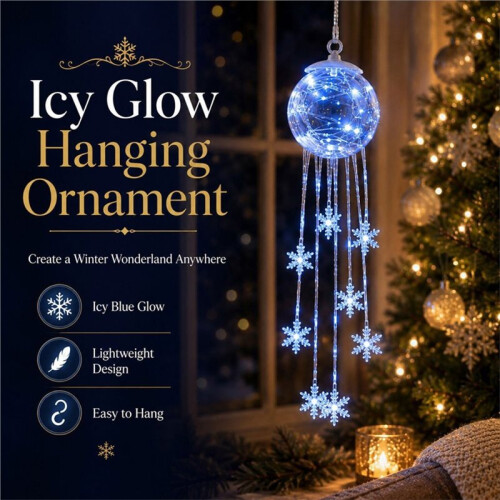 Winter Magic Snowflake Waterfall LED Hanging Christmas Ice Crystal Sparkling Snowflake String Lights Hanging 1