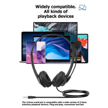 3.5mm Computer Laptop Headphone 330Rotatable Mic Wired Headset with Microphone for PC Laptop Phone Online Class