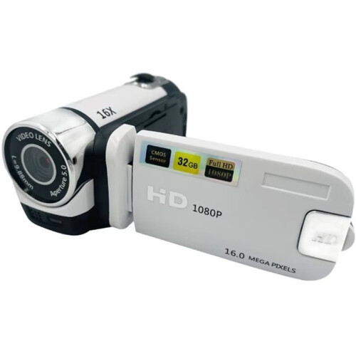 Câmera Digital D100 1080P 16MP com Tela Giratória de 2,7 Polegadas,  de 16x, Gravador de Vídeo HD com Luz de Preenchimento. 2