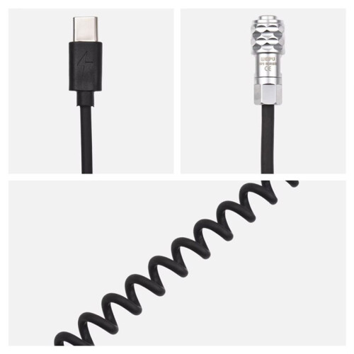 New USB-C Power Cable Replacement for Blackmagic Pocket Cinema Camera BMPCC 4K/6K to USB Type-C Spring Cable