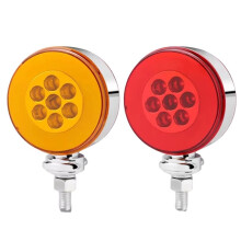 Runde LED-Warnleuchte für LKW, Doppelseitig, Sockelleuchte, 12-24 V, Arbeitsscheinwerfer mit Blinkfunktion