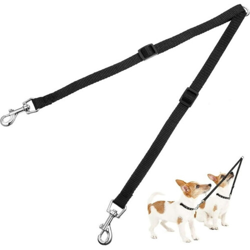 Adjustable Double Dog Leash – Tangle-Free Coupler Leash for Walking Two Dogs