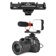 For Double Hot Shoe Bracket Base Fill Light Microphone Multi Function 1.2 Cold Shoe Mirrorless Camera Expansion