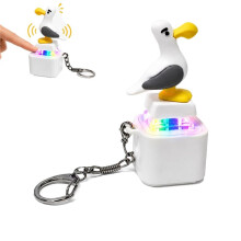 22PCS for Seagull Button Keychain Rechargeable Clicker Toy Stress Relief Sound&Colorful LED Light Cute Gadget for Adults