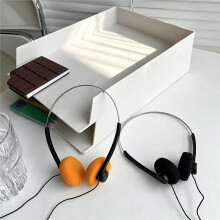 Trådbundna Stereohörlurar 3,5 mm Trådkontakt Bärbara Klassiska Vintagehörlurar för Walkman CD-Spelare Dator Orange