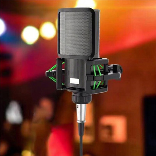 Microphone Shock Mount with Filter, Universal Shock Mount for 23.5-24.5mm Diameter Mic Anti-Vibration Integrated 2