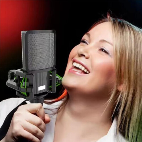 Microphone Shock Mount with Filter, Universal Shock Mount for 23.5-24.5mm Diameter Mic Anti-Vibration Integrated 2