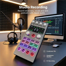 Live Geluidskaart, Externe USB, Live Streaming, Karaoke Kit, Computeropname, Ruisonderdrukking, Speciale Effecten, Stemvervormer