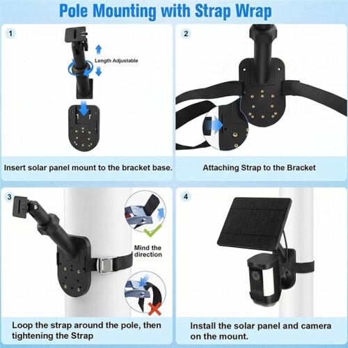 6W Solar Panel with Camera Mount for  Spotlight Cam /Pro Battery, 2-in-1 Solar Charger Wall Mount Black 1