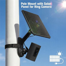 6W Solar Panel with Camera Mount for Spotlight Cam /Pro Battery, 2-in-1 Solar Charger Wall Mount Black